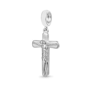 Jesus und das Kreuz Kruzifix Bibel Gebetsanhänger, Charms für Pandora-Armband, passend für Pandora-Charms, 925er Sterlingsilber-Charms