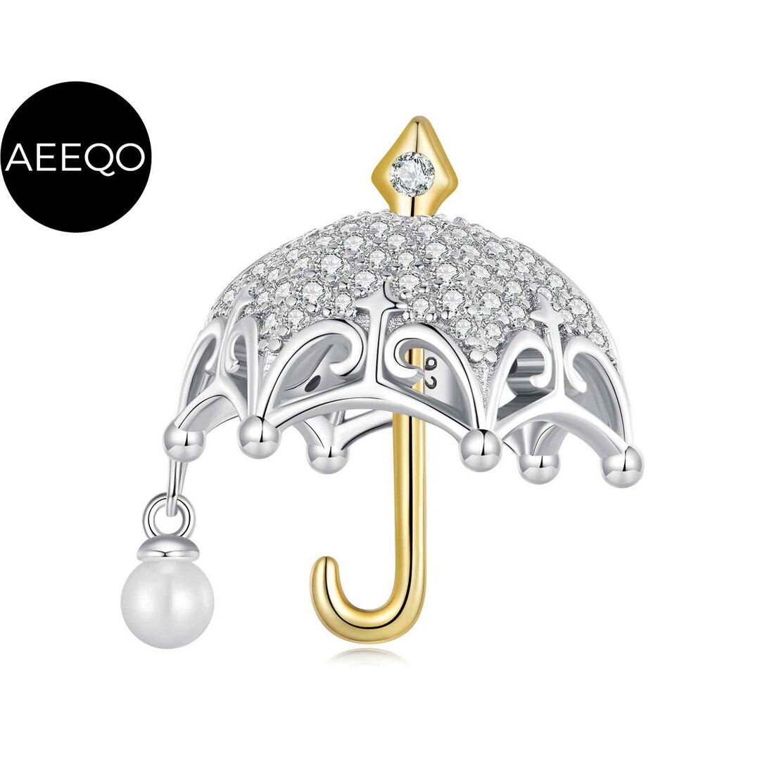 Charm Breloque Parapluie En Argent Sterling 925 - Vintage, 1,7 G - Pour Bracelet - Occasion Bon état