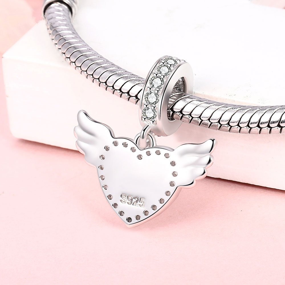 シルバー925 ハート 星 チャーム ブレスレット CHAWINハートチャーム