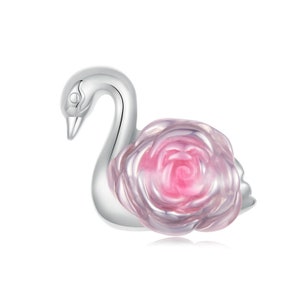 Romantic Dreamy Swan Charm, For Pandora Charm Bracelet, Fit Pandora Charms, 925 Sterling Silver Charms, Charms for Pandora Bracelet