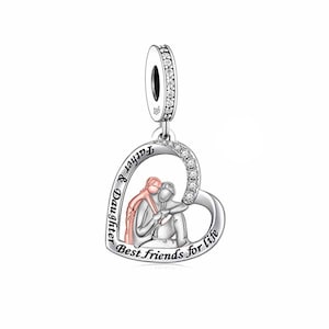 Vater und Tochter Beste Freunde Charm, Charms für Pandora Armband, 925 Sterling Silber Charms, für Pandora Bettelarmband