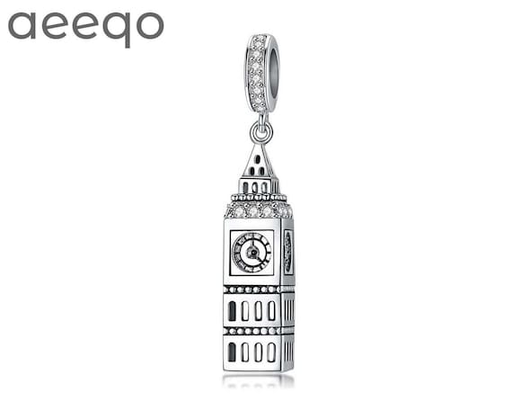 [現地購入]Pandora イギリス ビックベン チャーム ブレスレット用チャーム、925スターリングシルバーチャーム、英国