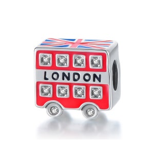 London Double Decker Bus Charm, Fit Pandora Charms, 925 Sterling Silver Charms, Charms for Bracelet, Charms for Pandora Bracelet