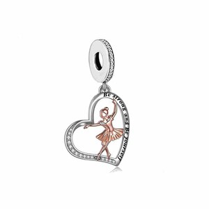 Sé fuerte y sé tú mismo Charm, Ballet Girl Charm, Fit Pandora Charms, Charms para pulsera Pandora, 925 Charms de plata de ley