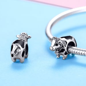 Cute Cattle Cow Charm, 925 Sterling Silver Charms, Fit Pandora Charms, Charms for Pandora Bracelet, For Pandora Charm Bracelet