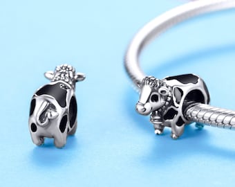 Cute Cattle Cow Charm, 925 Sterling Silver Charms, Fit Pandora Charms, Charms for Pandora Bracelet, For Pandora Charm Bracelet