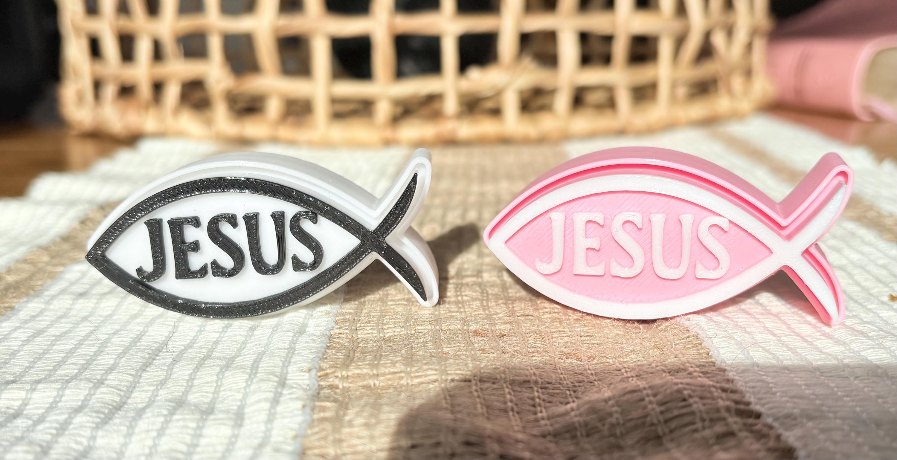 3D Printed Jesus Fish Fidget Toy, Christian Bible Study Clicker, Faith ...