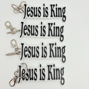 Jesus is King Keychain | 3D Printed Christian gift | religious faith accessory| bulk keychains for Church, Sunday school