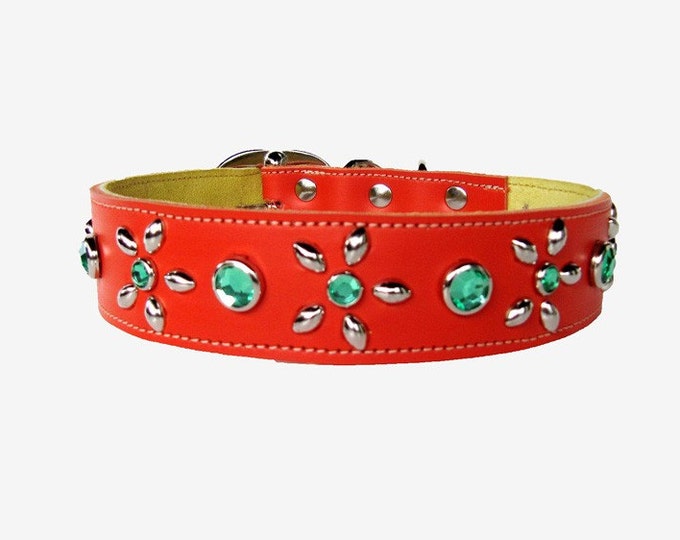 Custom Leather Dog Collar Orange Crush Etsy