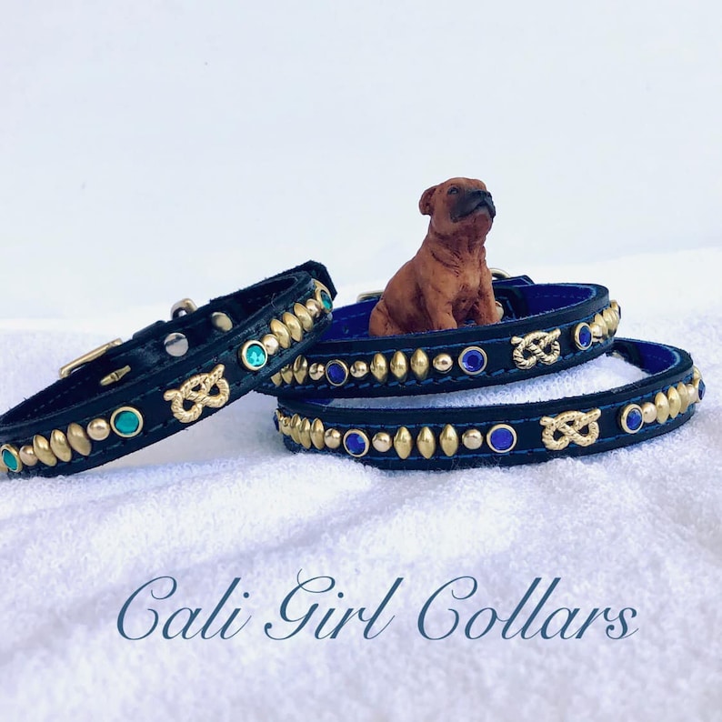 Stafford Knot Leather Dog Collar Etsy