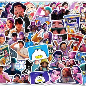 Set 15–60 Kpop Demon Hunters Sticker Sheets – Korean Idol Movie, 3D Anime Style, Zoeystery, Miromabby, Scrapbook Huntrx, Saja Boys Stickers