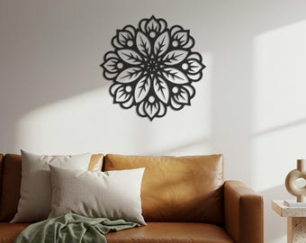 Metal Mandala Wall Art – Geometric Floral Design, Boho Decor