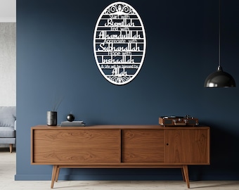 Islamic Metal Wall Art: Bismillah, Alhamdulillah, Inshaallah - Elegant Muslim Home Decor