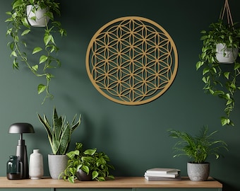 Metal Flower of Life Wall Art, Geometric Spiritual Decor
