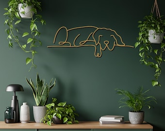 Minimalist Dog Line Art, Iron Wall Decor, Pet Lover Gift