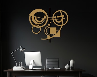 Geometric Metal Wall Art, Abstract Face Sculpture, Modern Home Decor
