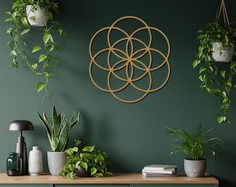 Geometric Flower Metal Wall Art – Modern Minimalist Decor
