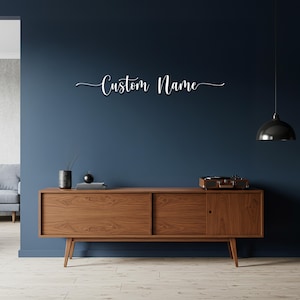 Custom Name Metal Wall Art, Personalized Family Name Sign, Modern Script Word Decor for Living Room, Entryway, or Wedding Gift Idea