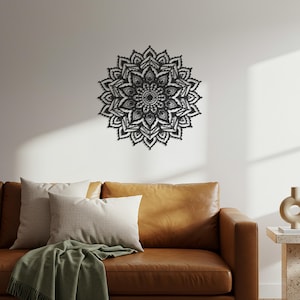 Mandala Flower Metal Wall Art – Intricate Boho Floral Design for Living Room, Bedroom, Meditation Space, or Indoor and Outdoor Wall Decor