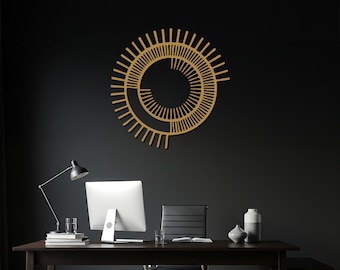 Geometric Circle Metal Wall Art, Minimalist Iron Sculpture