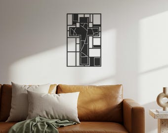Geometric Cross Metal Wall Art, Christian Home Decor