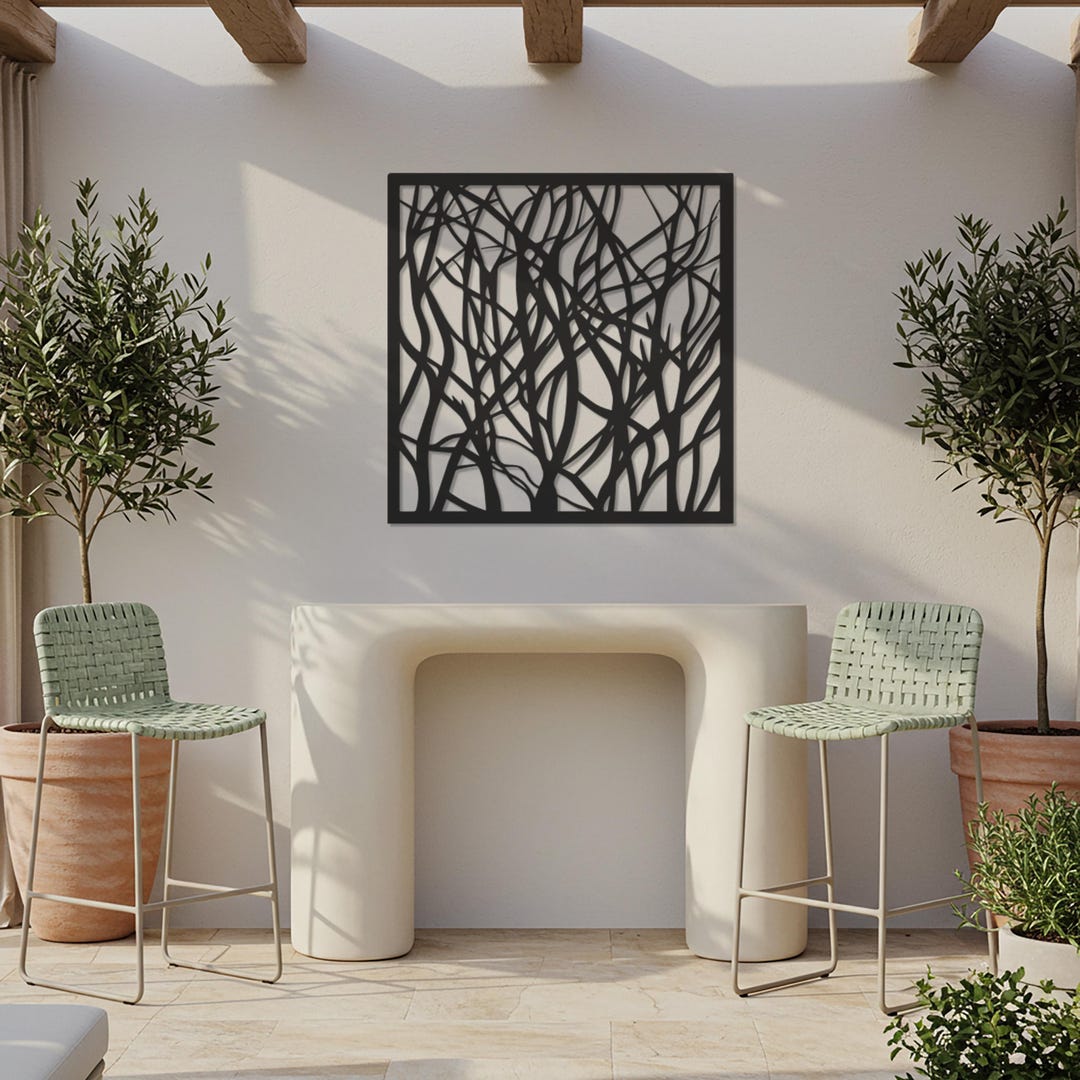 Abstract Tree Branch Metal Wall Art, Nature Inspired Minimalist Decor ...