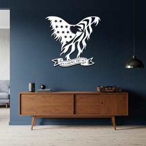 American Eagle Metal Wall Art: Rustic Patriotic USA Flag Decor