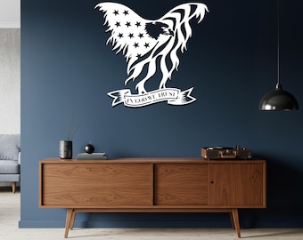 American Eagle Metal Wall Art: Rustic Patriotic USA Flag Decor