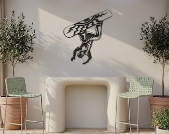 Snowboarder Metal Wall Art: Extreme Sports Silhouette, Modern Decor