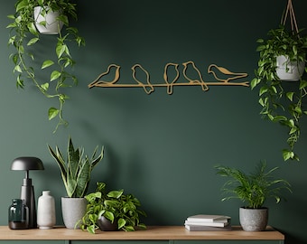 Metal Bird Wall Art, Minimalist Line Decor, Modern Nature Accent