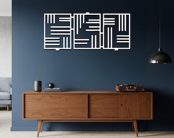 Islamic Kufic Calligraphy Metal Wall Art, Allah Muhammad Sign, Modern Muslim Decor