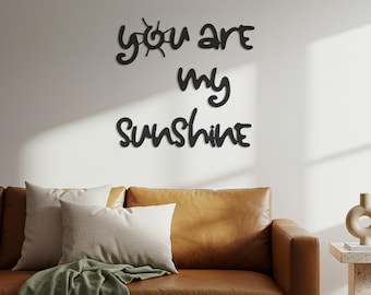 Arte de pared de metal "Eres mi sol": Decoración inspiradora para el jardín al aire libre