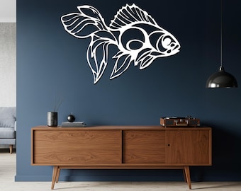Tropical Fish Metal Wall Art: Flowing Silhouette, Coastal Decor