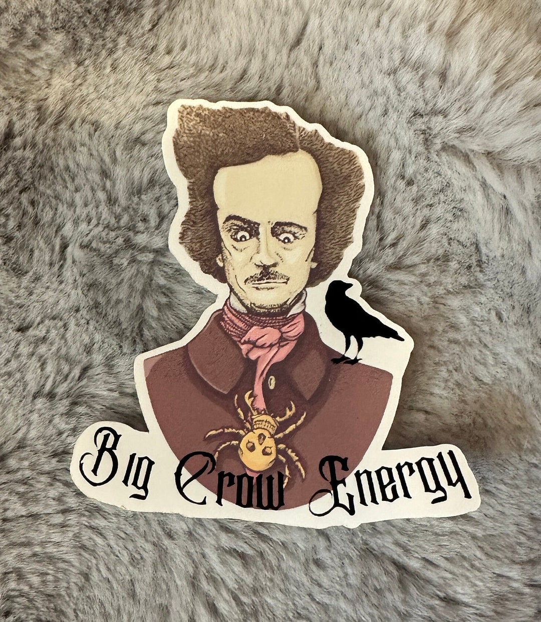 Big Crow Energy Sticker Edgar Allan Poe Sticker - Etsy