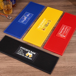 Custom Square Bar Mat,Personalized Bar Coaster,Home Bar Accessory,Surname Beer Mat,Drink Coaster,Bartender Mat,Barware Gift,Men’s Gift
