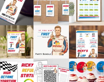 If You Ain't First You're Last Birthday Party Bundle – Editable Canva Template, Digital Download, Racing Theme