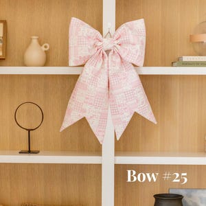 Large Patchwork Door Bow Handmade Front Door Bow Wreath Bow Seasonal Quilt Bow Farmhouse Decor Holiday Door Decoration