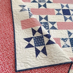 Americana Red White and Blue Patriotic USA Under the Stars Quilt Kit