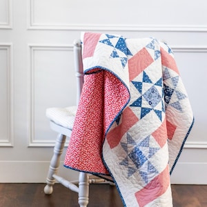 Kit de courtepointe Americana sous les étoiles patriotique rouge, blanc et bleu