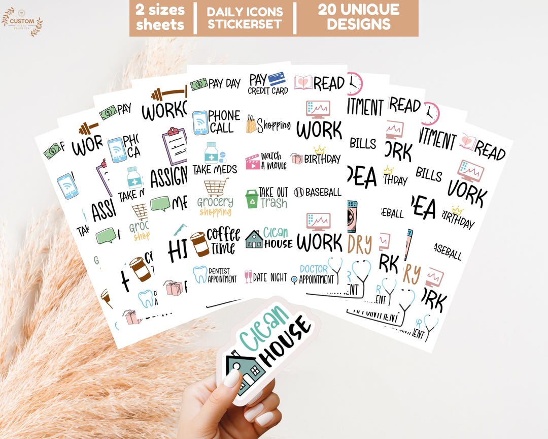 Sticker Sheet Everyday Life Icon Boho Sticker Goodnotes Home Office ...