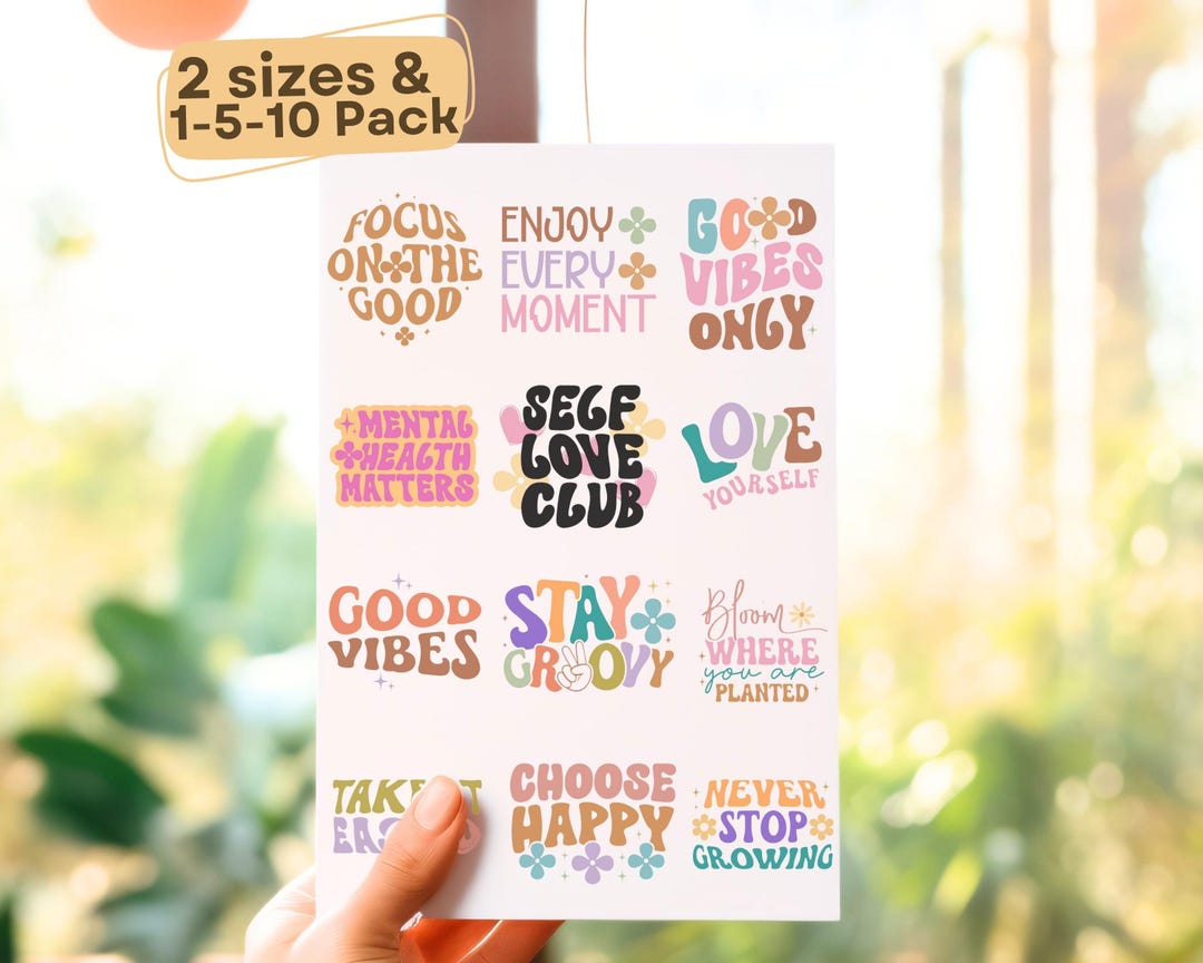 Motivational Quote Sticker Sheet Positive Affirmation Self Care Sticker ...