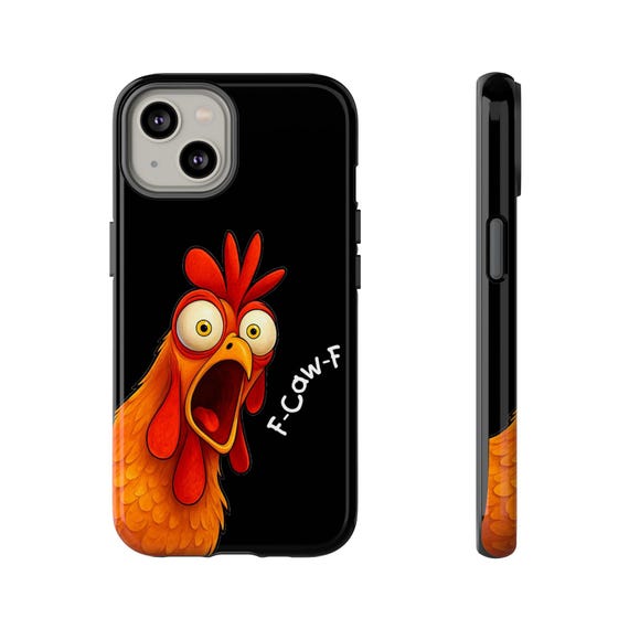 Screaming Chicken Phone Case, Funny Rooster F-CAW-F iPhone Case Screaming Chicken Phone Case, Funny Rooster F-CAW-F iPhone Case