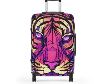 Levendige tijgerkoffer - reisbagage, handbagage, dierenkunst, unieke geschenken, avonturenuitrusting