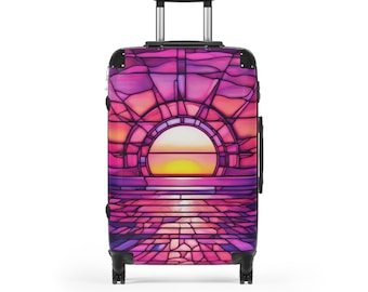Sunset Stained Glass Suitcase: Travel Carry-On Luggage