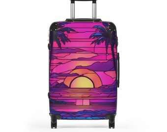 Tropical Sunset Suitcase: Stylish Travel Luggage, Beach Vacation