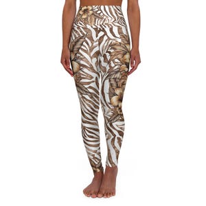 Trendy High-Waisted Yoga Leggings with Floral Zebra Design, Stylish Workout Leggings, Activewear, Gift for Fitness Lovers, Comfortable [...]