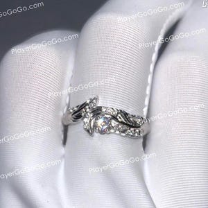 Silver/Platinum + Moissanite Made Love and Deepspace Sylus Wedding Ring for Cosplay & Daily Wear, Closed Size Sylus LAD Jewlery