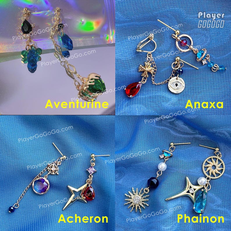 Honkai: Star Rail Fanart Earrings for Daily Wear, HSR Jewelry Custom Accepted Phainon, Anaxa, Sunday, Robin, Aventurine, Blade, Dan Heng