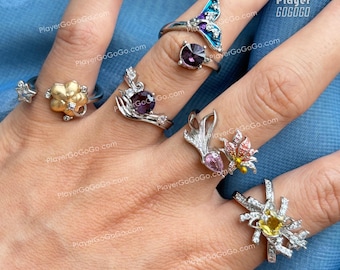 Anillo, pendiente y broche de fanart de Love and Deepspace, Zayne Sylus Xavier Caleb Rafayel LAD Jewelry