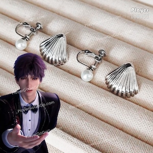 Love and Deepspace Rafayel Shell and Pearl Earring Set of 4 for Cosplay & Daily Wear, Rafayel LAD Cosplay Accessories